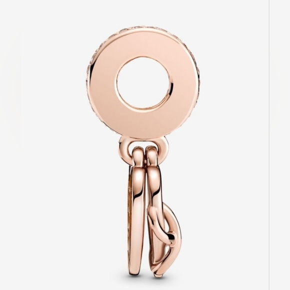 Authentic NEW Pandora Love You Infinity Heart Dangke Charm 14K RGP CZ - Picture 6 of 10